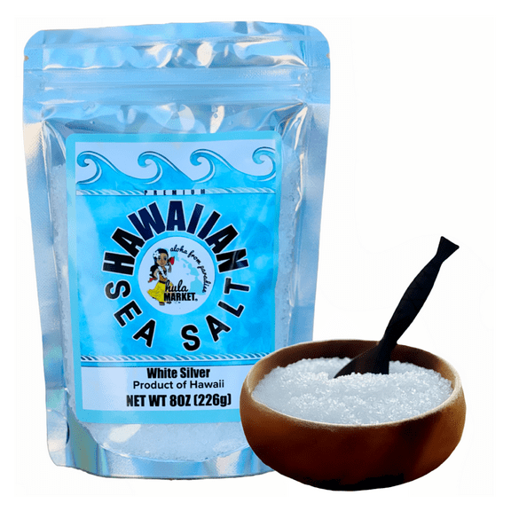 Hula Market 100% Pure Molokai Hawaiian Sea Salt - 8 Oz. | Alaea, Lava, Coffee, White, Bamboo & Kiawe!