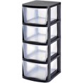 thumbnail image 2 of Juggernaut Storage 4 Drawer Storage Tower, Black Frame with Clear Drawers, RDT4, 2 of 15