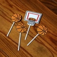 thumbnail image 4 of Basketball Cake Insert Cupcakes Basketball Sports Party Decor Treat Picks Sports Decor Party Decor Cake Pick Baby, 4 of 6