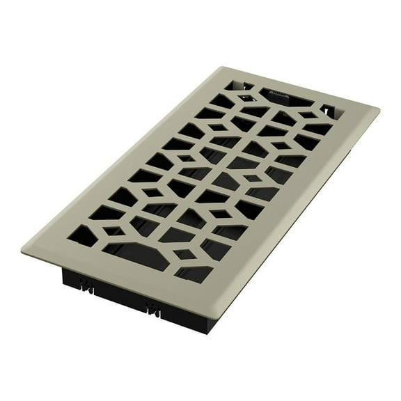 Imperial RG3471 Satin Nickel Templar Design Louvered Floor Register - 2inch x 12inch Duct Opening