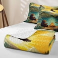 thumbnail image 4 of Erosebridal Kawaii Animal Bear Deer Twin Quilt Set for Boys Girls,Teens Lake Life Happy Camping Twin Coverlet Set, 4 of 7