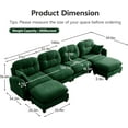 thumbnail image 2 of Lovableguy Chenille Modular Sectional Sofa with 2 Ottomans,Modern Upholstered 4 Seater Modular Cloud Couch with Deep Seat and Tufted Backrest,U-shaped Sofa for Living Room Apartment,Green, 2 of 9