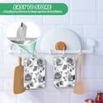thumbnail image 6 of Two Pieces Of Square Heat Insulation Pad Oven Mitts 7x9.8 Inch Oven Microwave Kitchen Cooking Baking Gray Flowers, 6 of 7