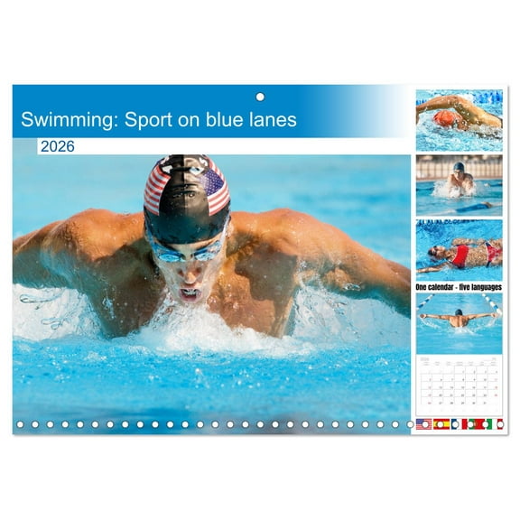 Swimming: Sport on blue lanes (Monthly Wall Calendar 2026 11.7 x 16.5 (open)), CALVENDO 14 Month Calendar