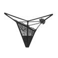 thumbnail image 4 of Jwputqe&nbsp;Thongs for Women,Thongs,Thong Panties,Breathable,Seamless,Solid,Low Waist,Polyester,Spandex ,Black,Free Size, 4 of 4
