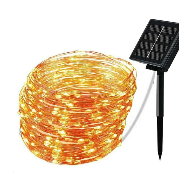 Cadena de luces solares Lámpara con energía solar Iluminación decorativa impermeable para jardín Fi Tomshoo Luces de cadena
