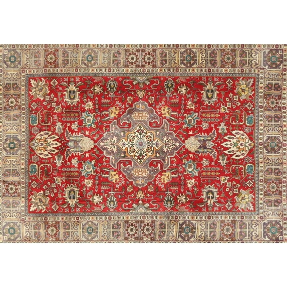 Ahgly Company Machine Washable Indoor Rectangle Traditional Red Area Rugs, 2' x 5'