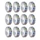thumbnail image 2 of s de cristal de 12 piezas de acero inoxidable para mujeres y hombres de de Multicolor Zulema Anillo de cristal elástico elástico, 2 of 8