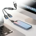 thumbnail image 2 of Klonfd USB To Type C Adapter 2 In 1 Port Converter For Fast Charging & 20 Data Transfer Compatible With PC/Laptop/Smartphone, 2 of 4
