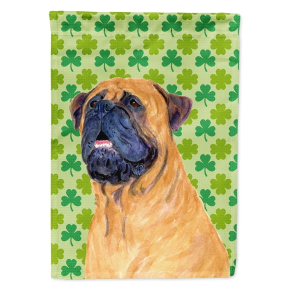 Carolines Treasures SS4451-FLAG-PARENT Mastiff St. Patricks Day Shamrock Portrait Flag multicolor