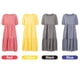 thumbnail image 2 of Vestido estampado a cuadros de moda para mujer, cuello redondo, manga corta, talla grande, vestido v Abanopi Azul/Medio, 2 of 7