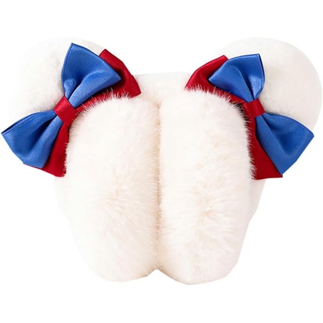 LinYooLi Cache-Oreilles Moelleux pour Femmes Hiver Chaud Cache-Oreilles Pliables Mignons avec Nœud