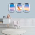 thumbnail image 3 of Pegatinas de pared 3D extraíbles, calcomanías de ventana falsa, calcomanías artísticas, calcomanías tridimensionales, avión, 3 of 5