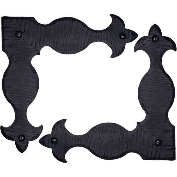 2 Pack 6.75" Metal L Bracket for Furniture - Black - Handmade Decorative Steel Brackets - Rustic Metal Corner Brackets for Front Doors, Gates, Garages, Tables & Cabinets - The Sonora Series