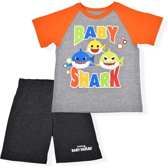 Baby Shark, Daddy Shark and Grandpa Shark Boys 2 Piece Character Short Set, Toddler
