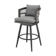 thumbnail image 4 of Hosa 26 Inch Outdoor Swivel Counter Stool Chair, Gray Aluminum, Woven Rope, 4 of 6