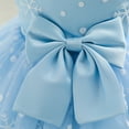 thumbnail image 5 of MSemis Infant Baby Girl Snowflake Christmas Princess Dress Xmas Party Formal Dresses Pageant Bowknot Sky Blue 90, 5 of 7