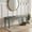 Blue+Brown, variant on Velvet Upholstered Bench with Acrylic Legs for Entryway, Gray Button Tufted Dining Bench