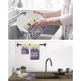thumbnail image 5 of Happy Easter Rabbits Kitchen Dish Towels for Drying Dishes Set of 2, Spring Daisy Purple Silhouette Wooden Grain Waffle Weave Microfiber Hand Tea Bathroom Towels Quick Dry & Absorbent Towel 12x12, 5 of 7