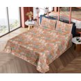thumbnail image 4 of Ambesonne Fantasy Floral Fitted & Flat Sheet with Shams 4 Pcs Set, Boho Modern Flowers, Full, Apricot Pale Peach Blush, 4 of 5