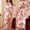 Pink, variant on Gift TIMIFIS Silk Robes for Women Plus Size Bride Bridesmaid Party Satin Bathrobe V Neck Sleepwear Loungewear Dressing Gowns with 3/4 Sleeve - Spring/Summer