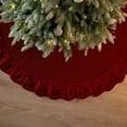 thumbnail image 3 of 36 Inch Red Knitted Christmas Tree Skirt, Small Thick Cable Knit Round Xmas Tree Skirt for 4-6FT Tree Rustic Neutral Farmhouse Christmas Tree Decorations Tree Base Cover, 3 of 5