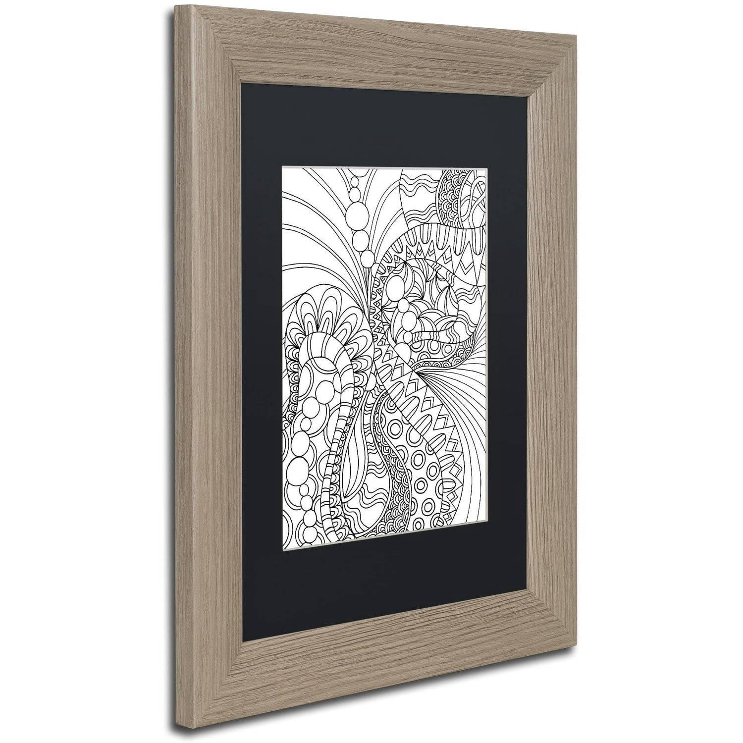 Trademark Fine Art "Mixed Coloring Book 46" Canvas Art by Kathy G. Ahrens, Black Matte, Birch Frame