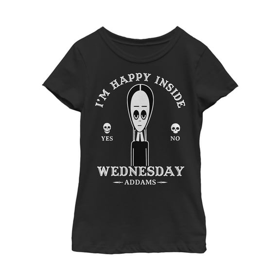 Girl's Addams Family Wednesday Happy Ouija Board  Graphic Tee Black X Small