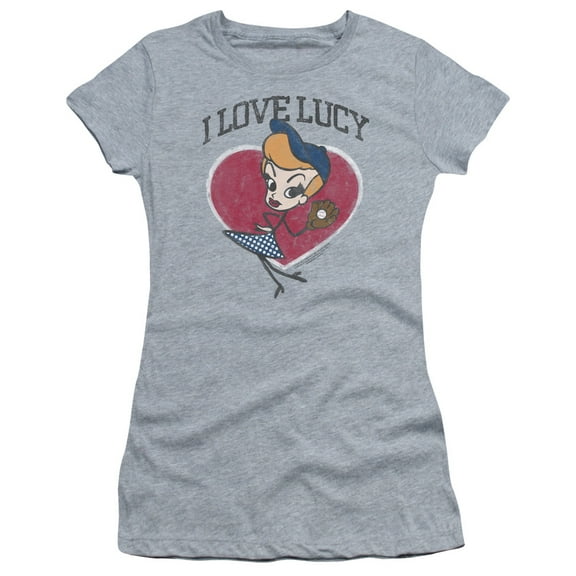 I Love Lucy Baseball Diva S/S Junior Women's T-Shirt Sheer Athletic Heather