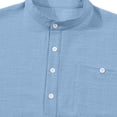 thumbnail image 7 of Ohufall Henry T-Shirt for Men Button Short Sleeve T Shirts with Pocket Solid Color Casual Tops, 7 of 7