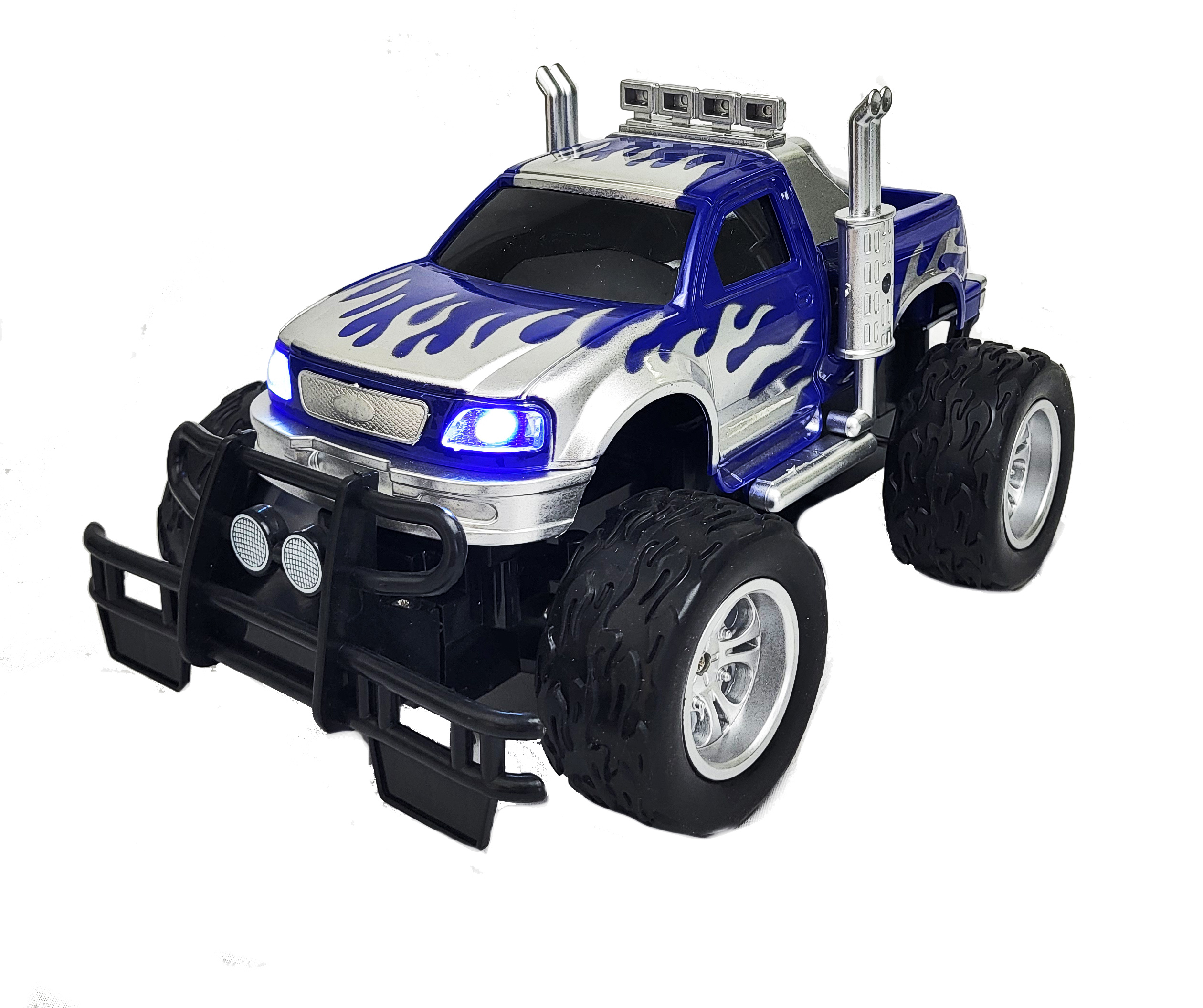 Remote Control Big Wheel Beast Monster Truck Pickup Toy Vehicle 1:16 Scale with Headlights RC Off Road Truck Toy Gift for Boys Kids