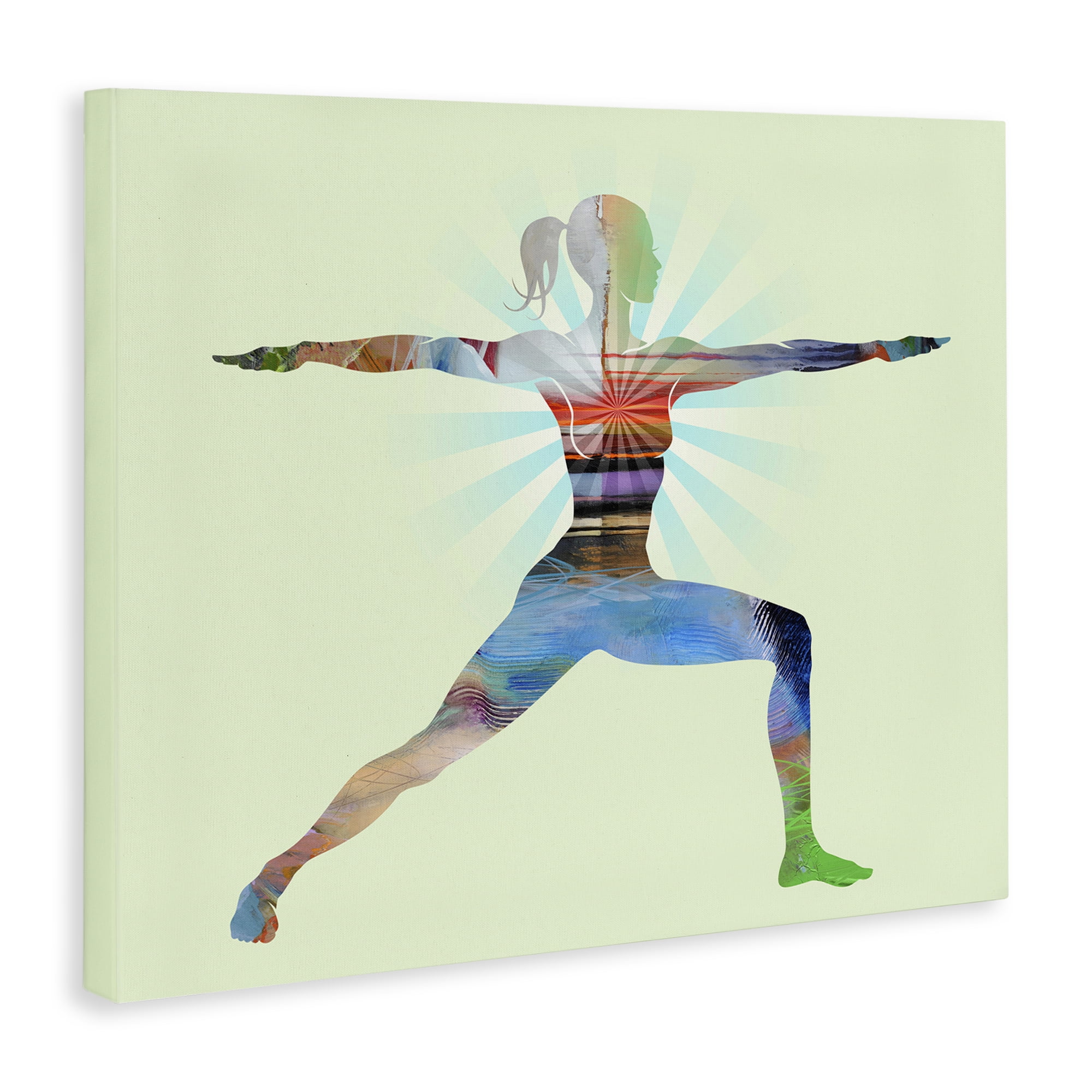 Stupell Industries Standing Yoga Pose People Painting Wrapped Canvas Art Print Wall Art, 48 x 36