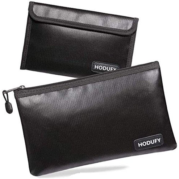 Bolsa ignífuga para dinero Hodufy 27 x 17 cm y 20 x 13 cm con cierre de cremallera