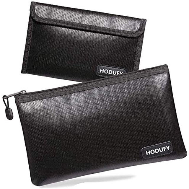 Bolsa ignífuga para dinero Hodufy 27 x 17 cm y 20 x 13 cm con cierre de cremallera