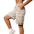thumbnail image 2 of Women's 7'' Hiking Shorts Lightweight Athletic Golf Cargo Shorts with Zipper Pockets Quick Dry Summer Khaki XXL, 2 of 6