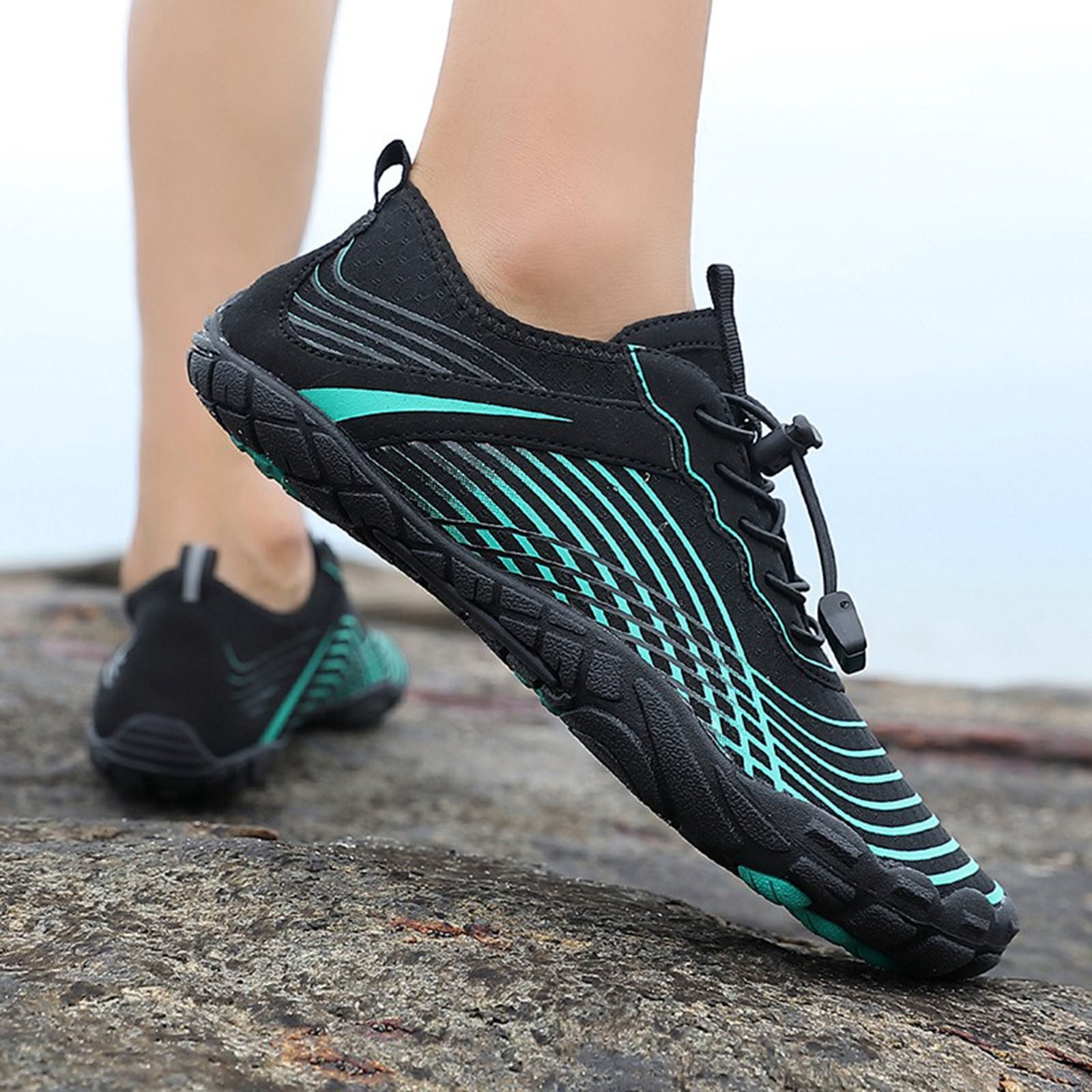 Mepaouo Water Shoes for Women Men Quick Dry Aqua Swim Pool Hiking Athletic Barefoot Shoes(Green,7)