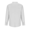 thumbnail image 6 of safuny Men's Loose Shirts Coat Big&Tall Fashion Long Sleeve Workout Tops Fall Winter Outwear Casual Button Cardigans Activewear Stand Collar Sweatshirts Cotton Jackets White S, 6 of 9