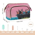 thumbnail image 6 of Wavy Quilted Cosmetic Bag Large-Capacity Travel Toiletry Organizer Includes 9-Piece Portable Travel Bottle Set Cartoon Characters, 6 of 6