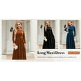 thumbnail image 5 of Women's Fall Dresses Long Sleeve Velvet Formal Maxi Dress with Belt Casual Cocktail Wedding Guest Party Long Dress, 5 of 7