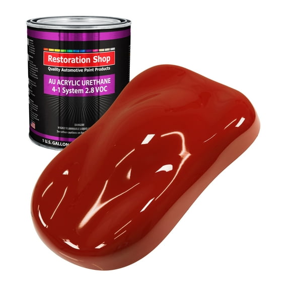 Restoration Shop Candy Apple Red Acrylic Urethane Auto Paint - Gallon Paint Color Only, Single Stage High Gloss