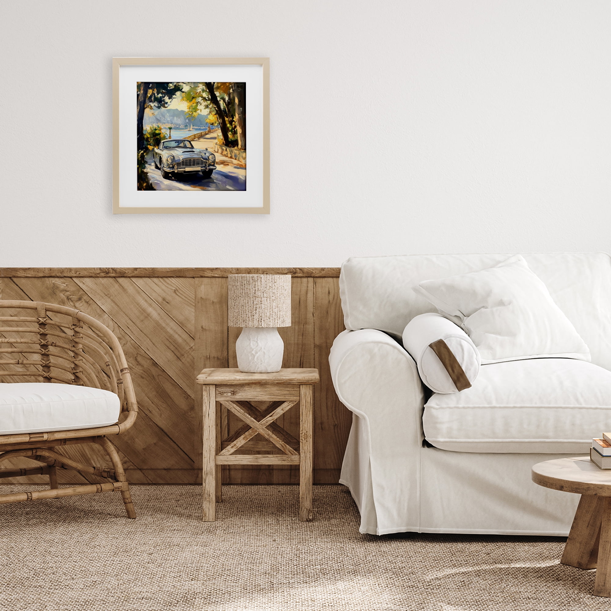 Stupell Industries Classic View of Seaside Drive Birch Framed Print Under Glass, design by Creative Studio