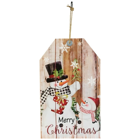 19.5" Snowmen Merry Christmas Wall Sign