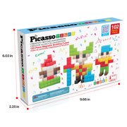 PicassoTiles 102PCS 1 Pixel Magnetic Puzzle Cube Set, Mix & Match Building Blocks, STEM Educational Toy with Idea Book for Kids Age 3+