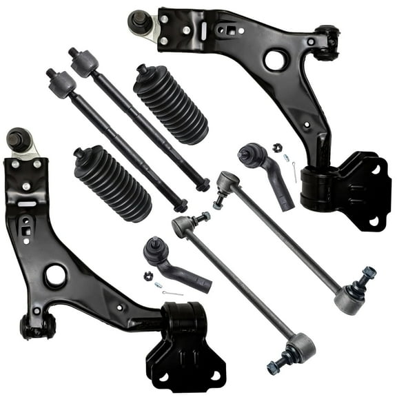 Detroit Axle - Front End 10pc Suspension Kit 2013 2014 2015 Ford Escape 2 Lower Control Arms w/Ball Joints 2 Sway Bar Links 4 Outer & Inner Tie Rod Ends 2 Boots w/Bellows Replacement