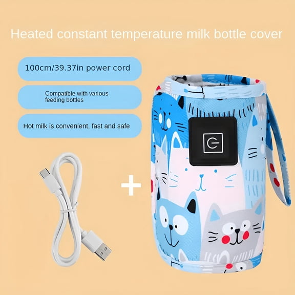 HIBIBUD Usb Milk Water Warmer,Travel Stroller Insulated Bag,Nursing Bottle Heater,Portable Bottle Feeding Warmer
