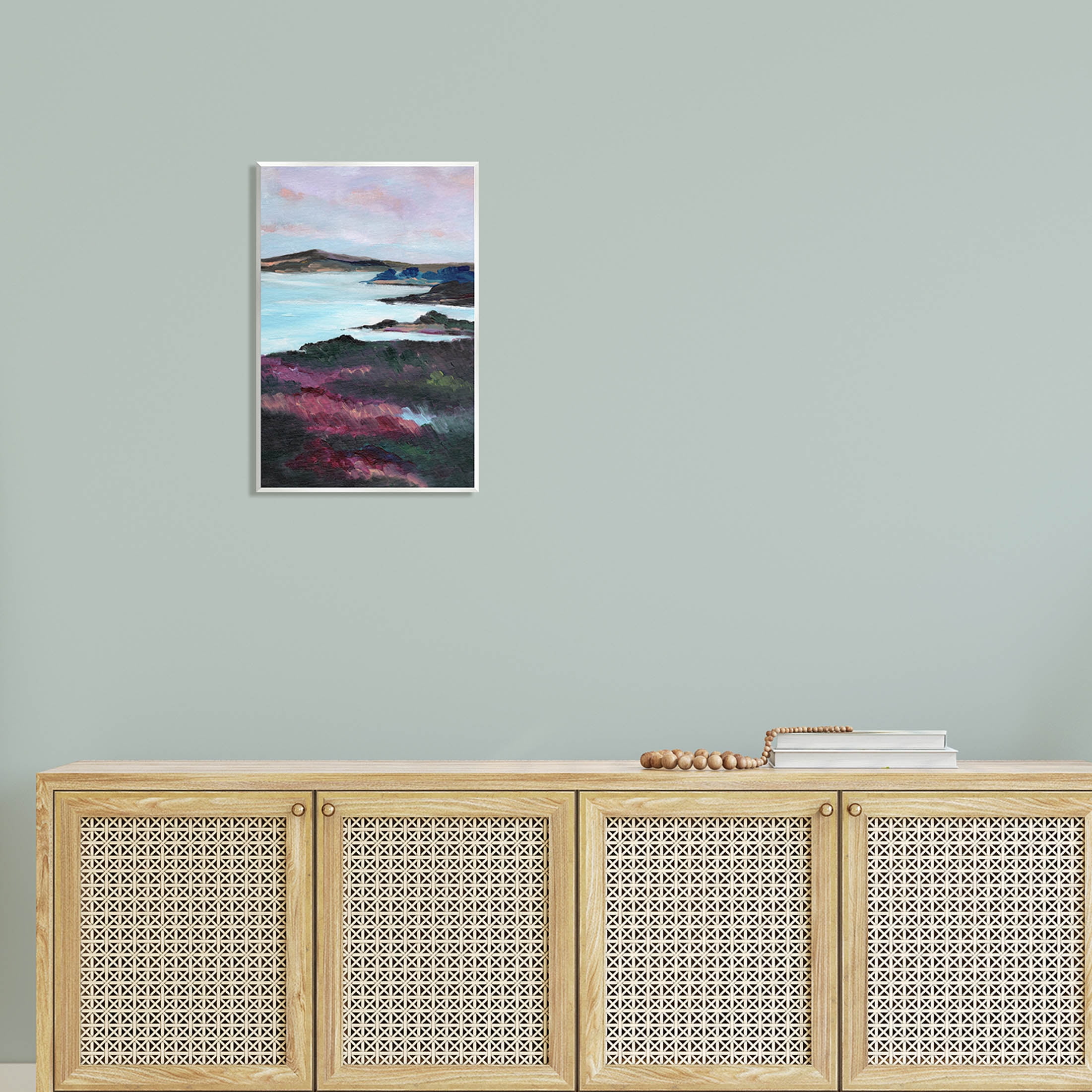 Stupell Industries Vivid Brushed Meadow Lake Edge Painting Unframed Art Print Wall Art, Design by Nikita Jariwala