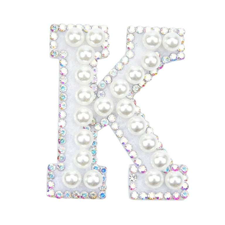 26 Piece Rhinestone Iron On Patch A-Z White Pearl Bling Rhinestone Letter  Patch Glitter Alphabet Applique Rhinestone Pearl English Letter for DIY  Craft Supplies (Colorful White) : : Home & Kitchen