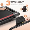 thumbnail image 2 of Simpfree 2 in 1 Under Desk Treadmill, Max 300lbs Capacity, Compact Electric Walking Pad/Treadmill for Home/Office with LED Touch Screen/Remote Watch |2s Folding | 0.6-7.5MPH (Red), 2 of 8