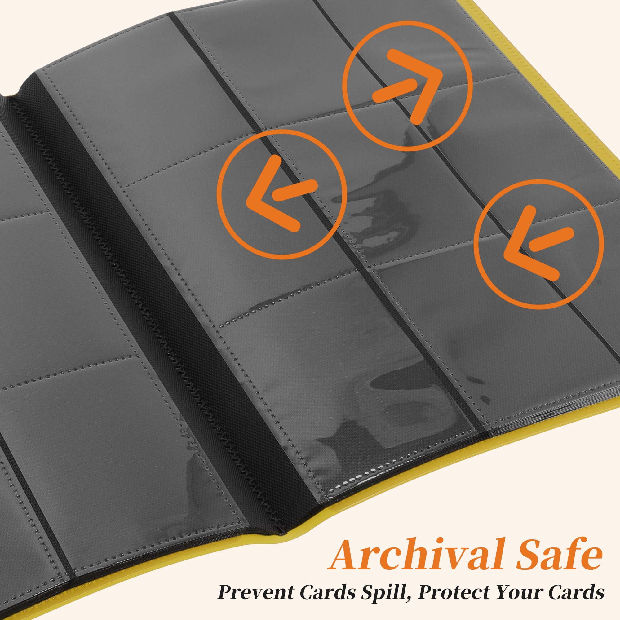 Unique Bargains Card Binder with 9 Pockets and 20 Pages ["Yellow"]
