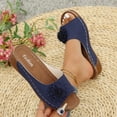 thumbnail image 6 of Fnooota Womens Comfort Sandals, Vacation Casual Slip On Open Toe Wedge Sandals Blue Size 7, 6 of 7